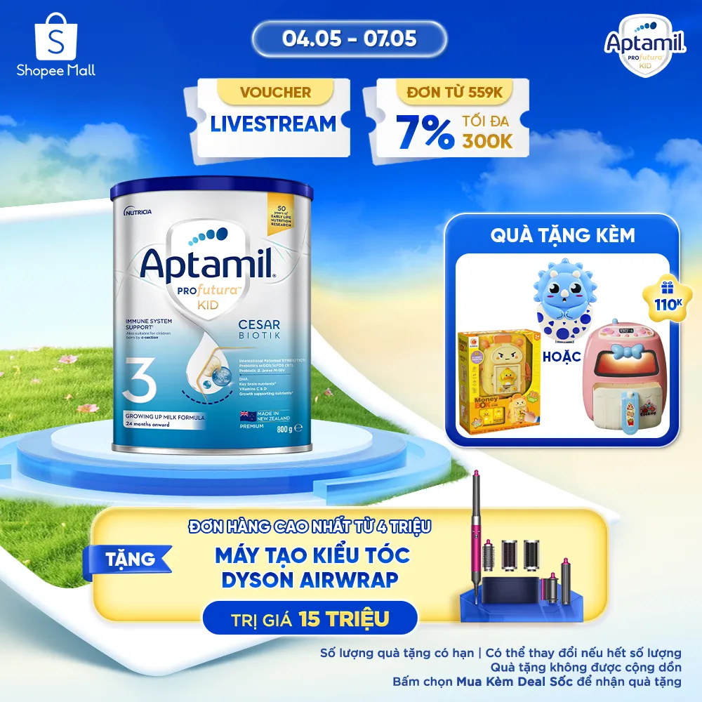 Review Sữa Aptamil Profutura Kid Cesarbiotik 3 NZ - Tăng Đề Kháng, Trí Não Bé 2-6 Tuổi