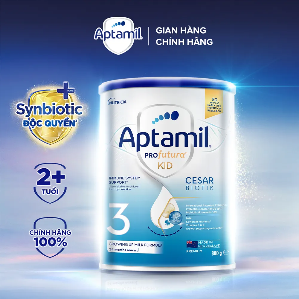 Ảnh Sữa bột Aptamil Profutura Kid Cesarbiotik New Zealand số 3 (800g) cho bé từ 24 tháng tuổi 1
