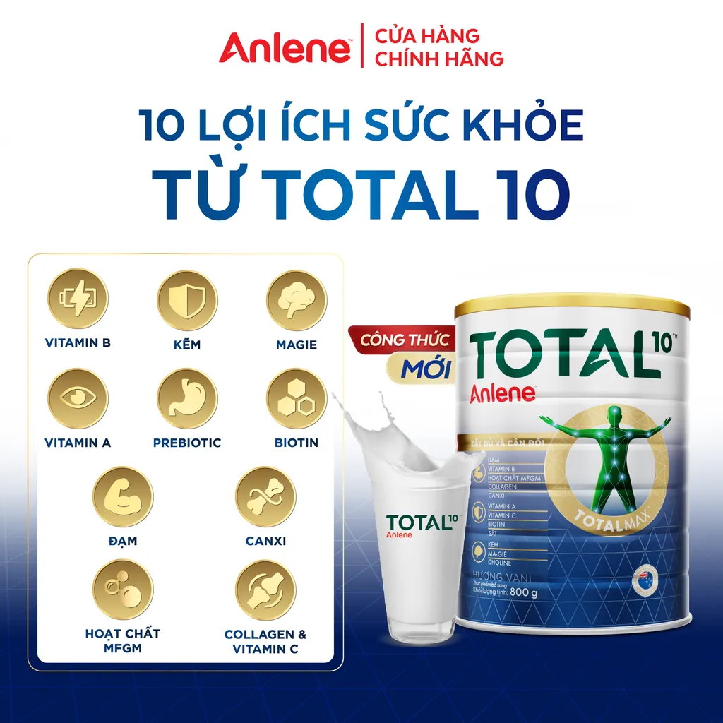 Ảnh Sữa bột bổ sung dinh dưỡng Anlene Total 10 lon 800g 4