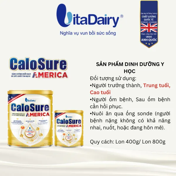 Ảnh Sữa bột Calosure America 800g vị thanh nhẹ - VitaDairy 3