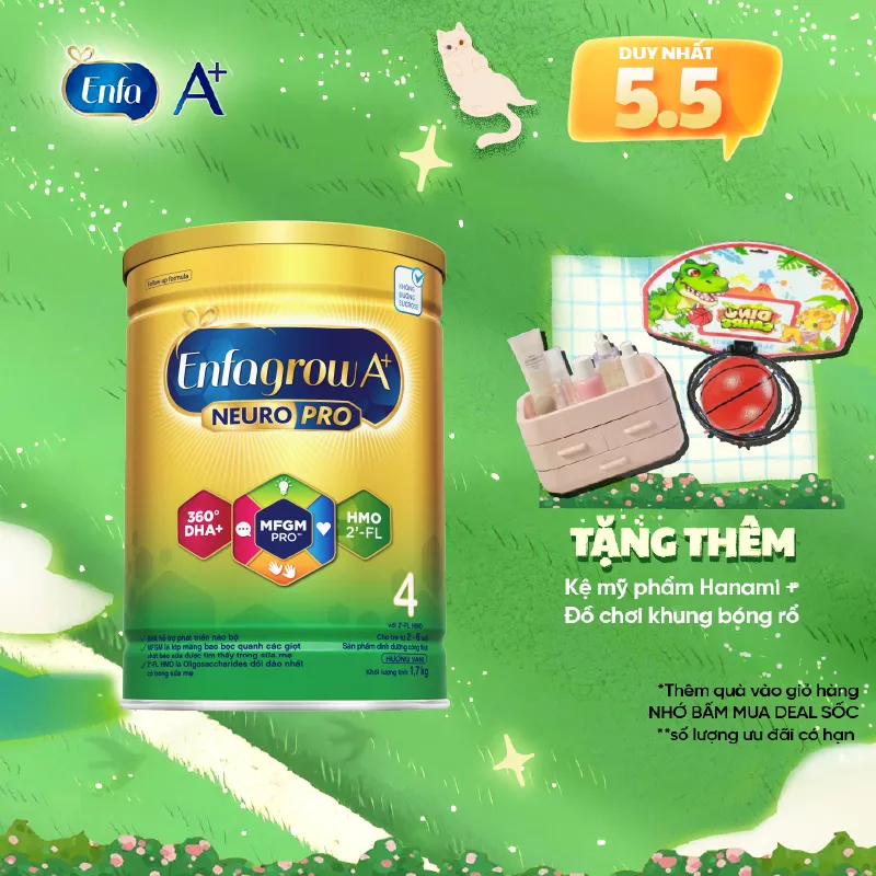 Ảnh Sữa bột Enfagrow A+ Neuropro 4 -1.7kg - FL HMO Vị Nhạt Dễ Uống :2-6 tuổi 1