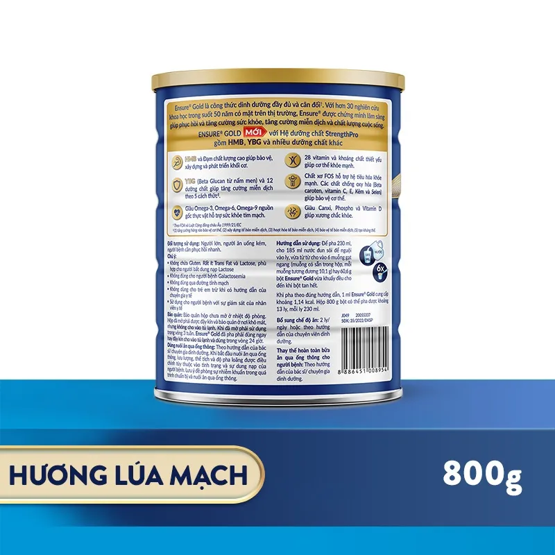 Ảnh Sữa bột Ensure Gold Abbott hương lúa mạch 800g/ 850g 2