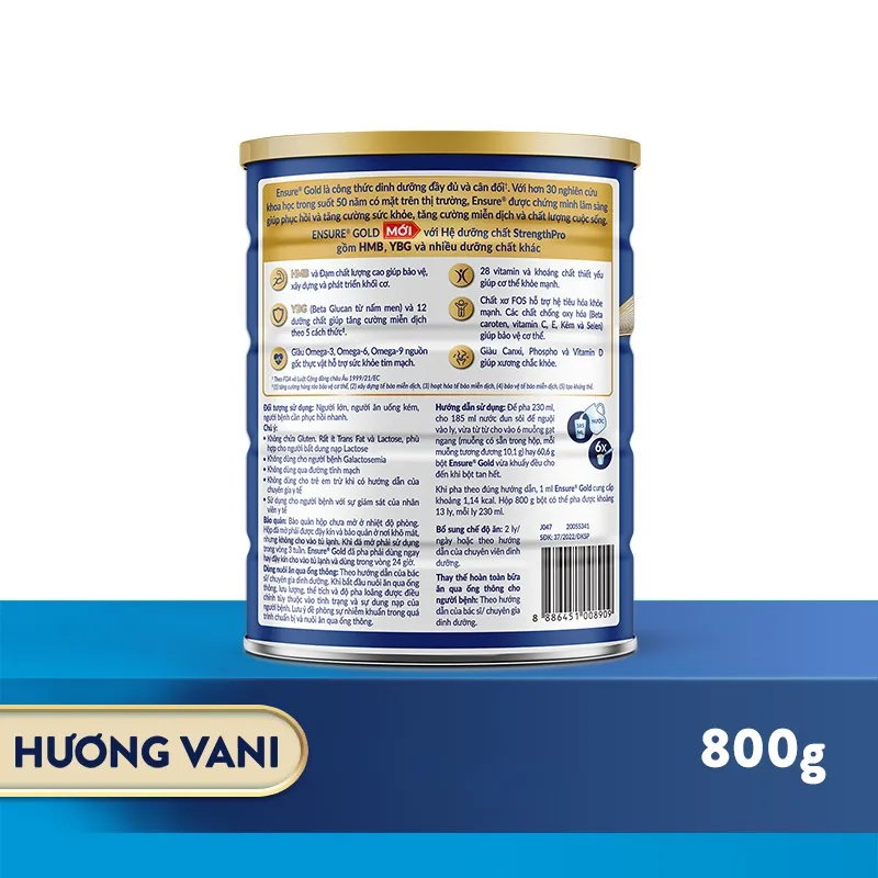 Ảnh Sữa bột Ensure Gold Abbott hương vani 800g/ 850g 2