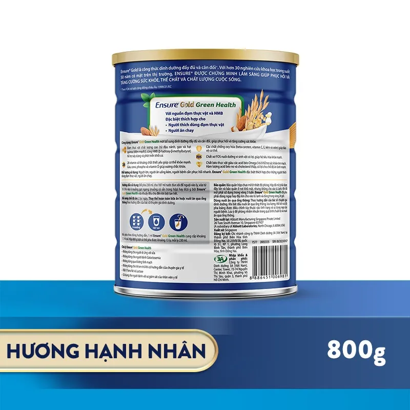 Ảnh Sữa bột Ensure Gold Green Health 800g/ 850g 2