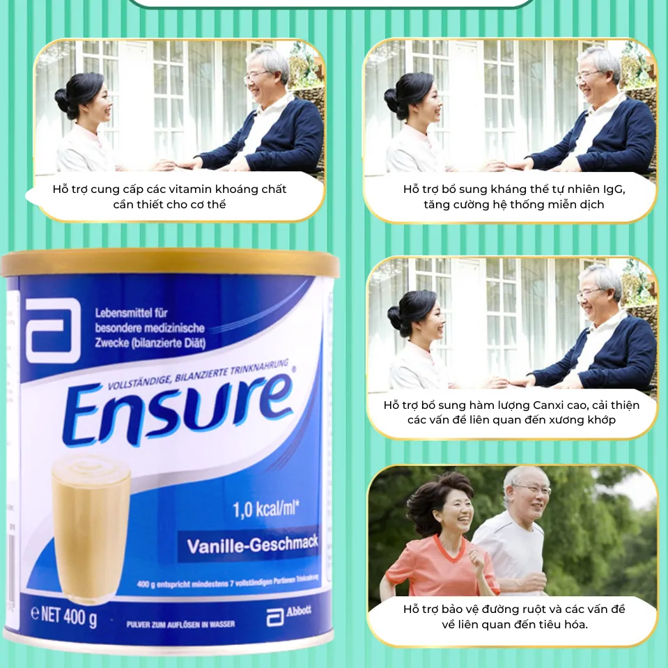 Ảnh Sữa bột Ensure Đức hương vani giàu dinh dưỡng hộp 400g Extate Official Mall 4