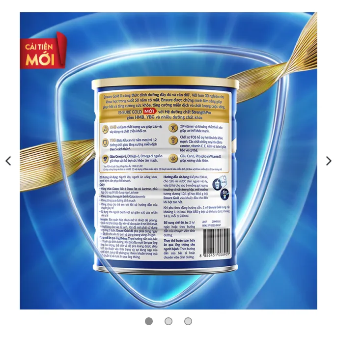 Ảnh Sữa bột Ensure Vani (HMB) 850/800g 3