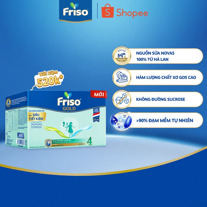 Ảnh Sữa Bột Friso Gold 4 Hộp Giấy 3,2KG 1
