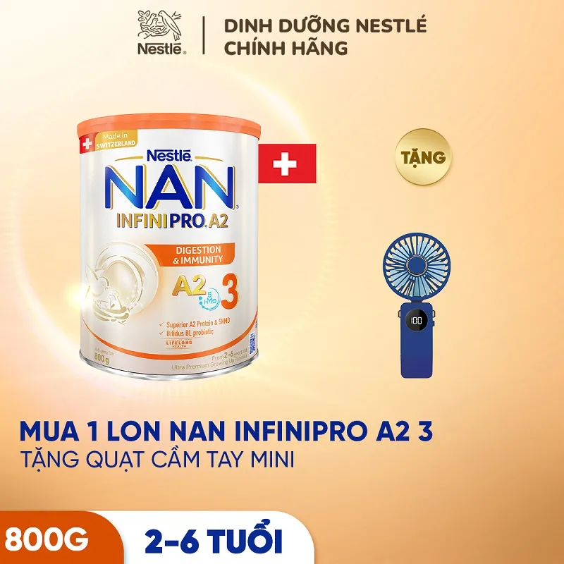 Ảnh Sữa bột NAN INFINIPRO A2 800g Thụy Sĩ 3 với đạm quý A2 và 5HMO tăng cường đề kháng 2