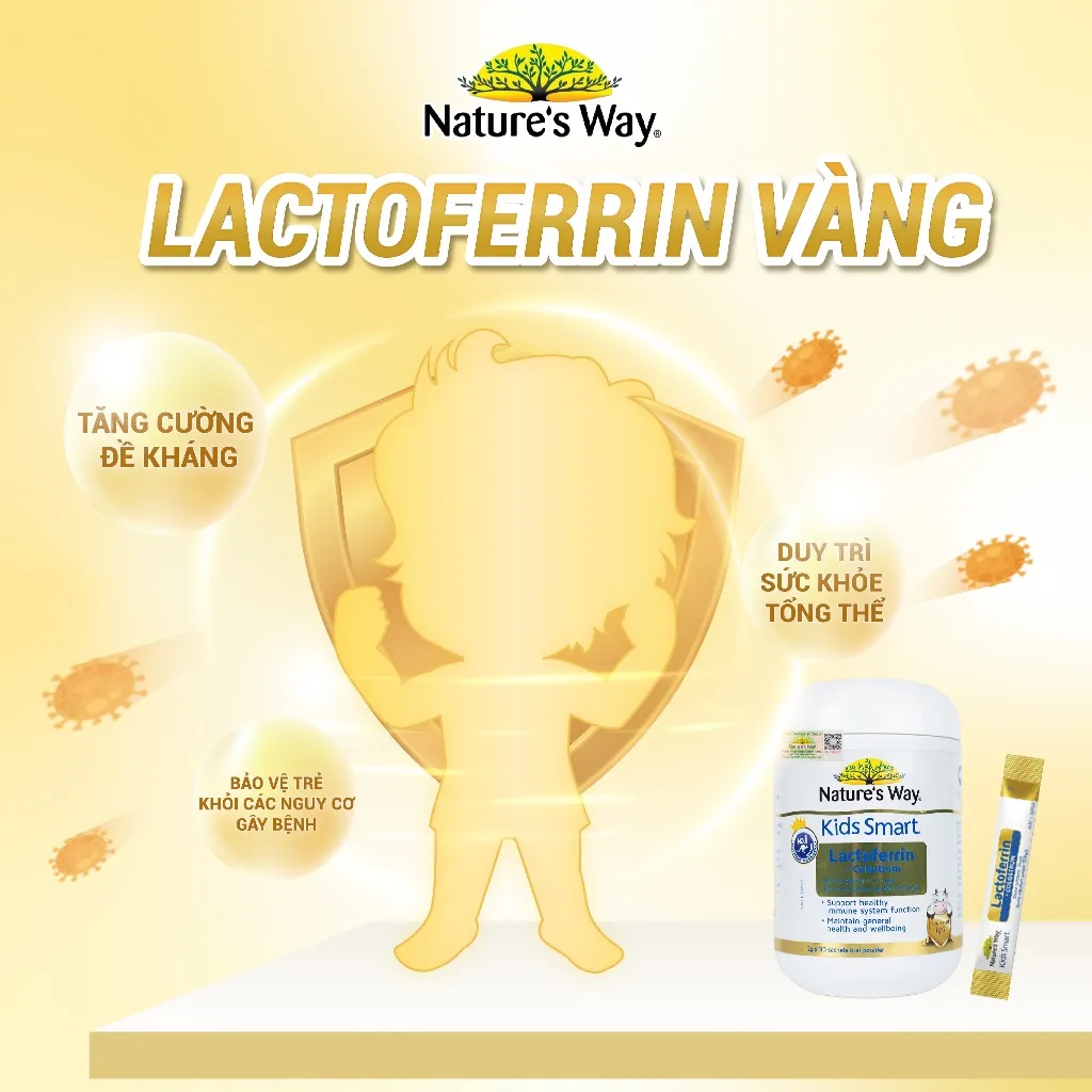 Ảnh Sữa Bột Nature’s Way Kids Smart Lactoferrin + Colostrum Hỗ Trợ Tăng Cường Đề Kháng, Miễn Dịch Cho Bé 30 Gói (2g/gói) 3
