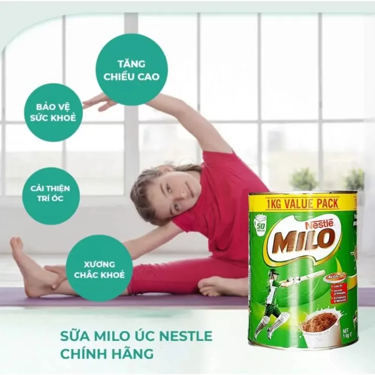 Ảnh Sữa bột nestle milo Úc bổ sung dinh dưỡng cho bé phát triển tối ưu hộp 1kg Healthy Care 3
