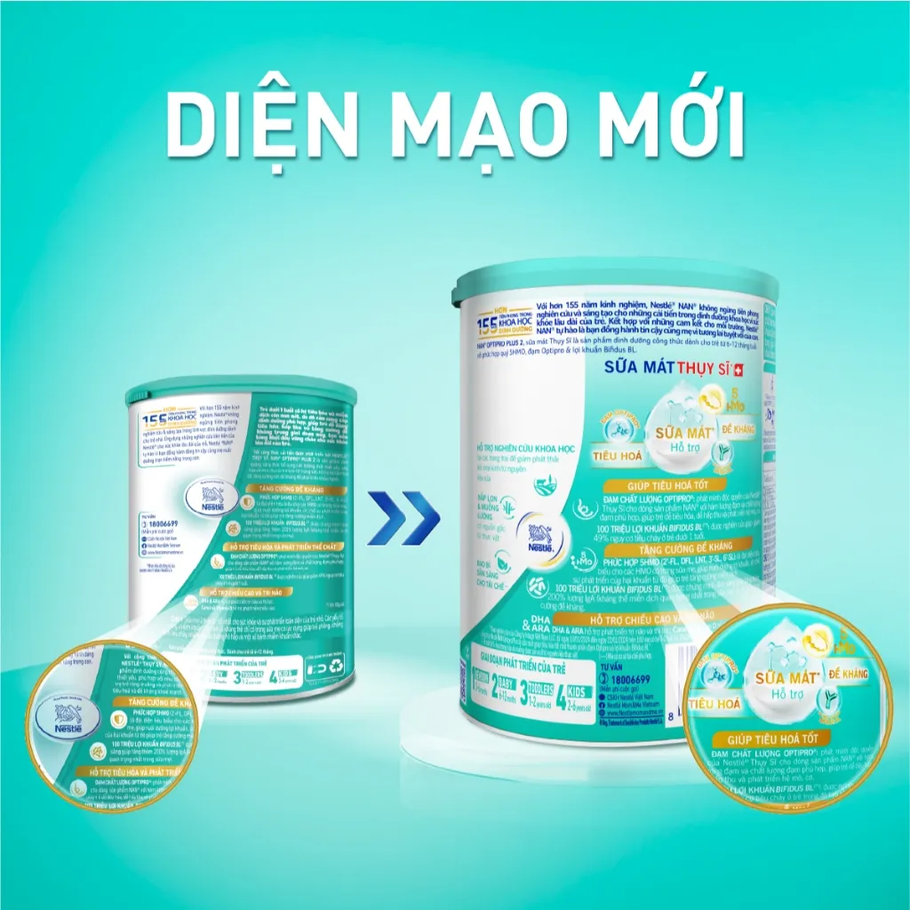 Ảnh Sữa Bột Nestlé NAN OPTIPRO PLUS 2 400g/lon với 5HMO Sản Xuất Tại Thụy Sĩ 3