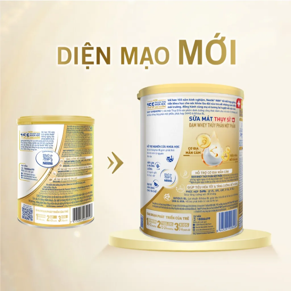 Ảnh Sữa bột Nestlé NAN SUPREMEPRO 1 400g nhập khẩu Đức với đạm thủy phân 1 phần, 5HMO & lợi khuẩn 3