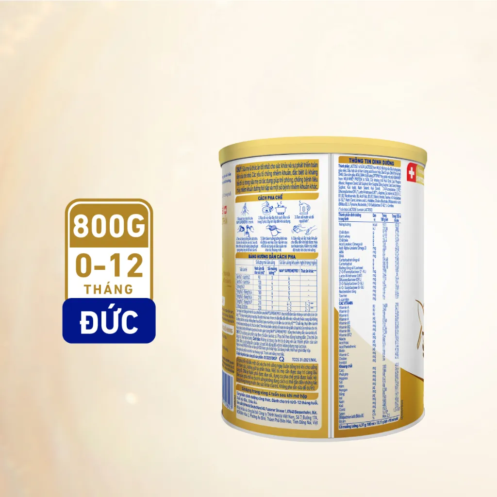 Ảnh Sữa bột Nestlé NAN SUPREMEPRO 1 800g nhập khẩu Đức với đạm thủy phân 1 phần, 5HMO & lợi khuẩn 4