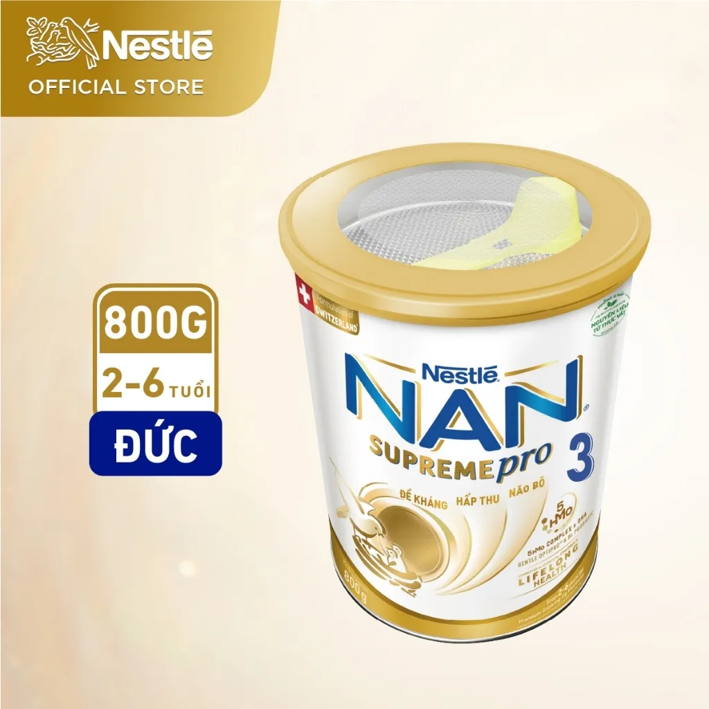 Ảnh Sữa Bột Nestlé NAN SupremePro 3 với 5HMO giúp tăng đề kháng, đạm Gentle Optipro giúp dễ hấp thu & hỗ trợ mẫn cảm 1