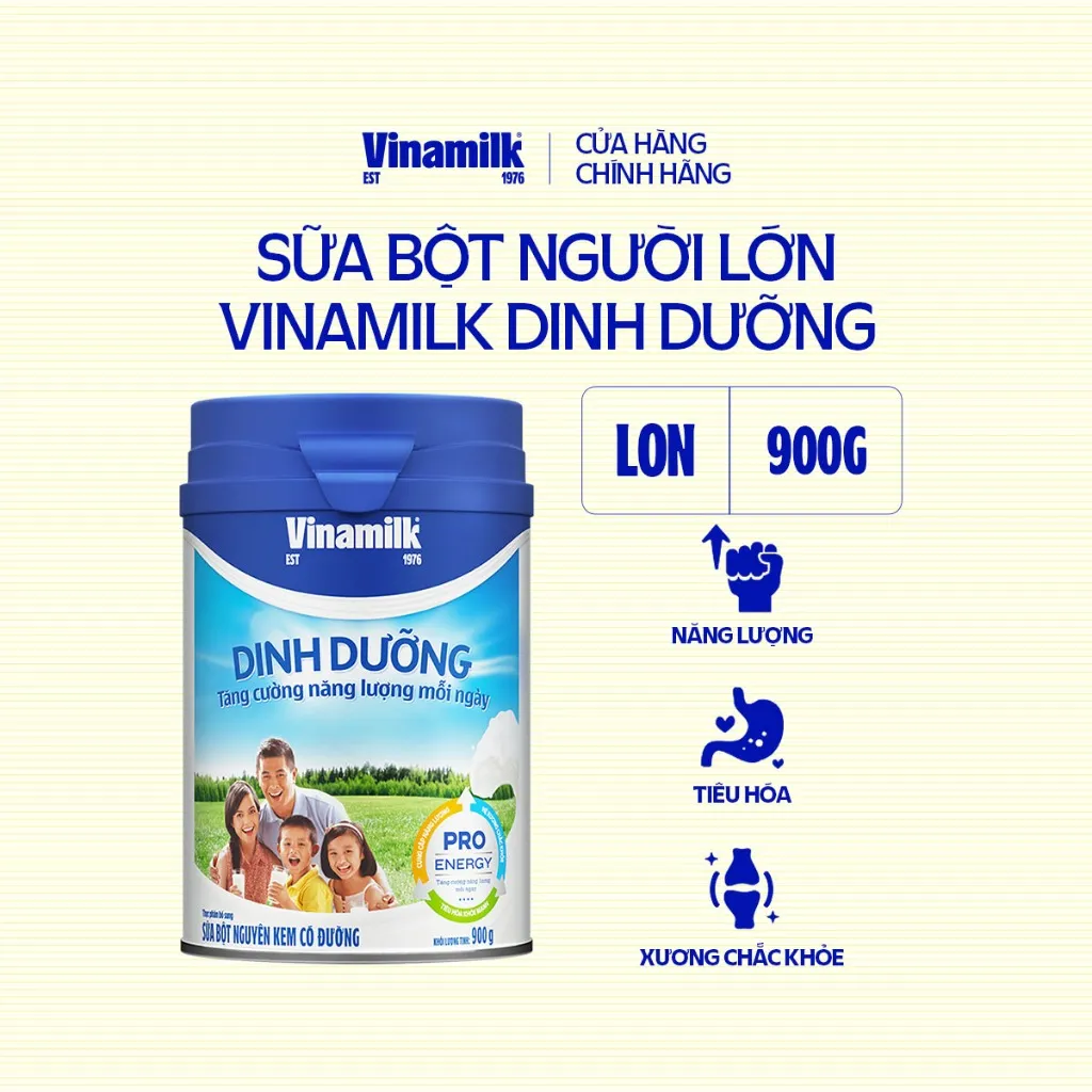Ảnh Sữa bột Nguyên kem có đường Vinamilk - Hộp thiếc 900g 1