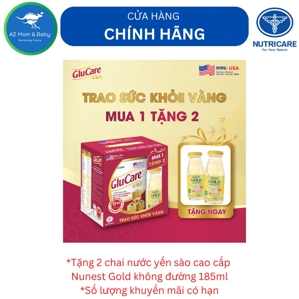 Ảnh Sữa bột Nutricare Glucare Gold dinh dưỡng cho người tiểu đường (mẫu mới 850g) 1