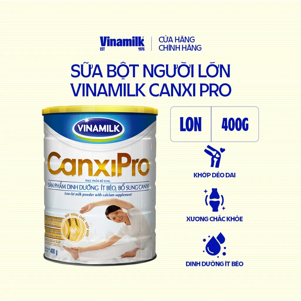 Ảnh Sữa bột Vinamilk CanxiPro - Hộp thiếc 400g 1
