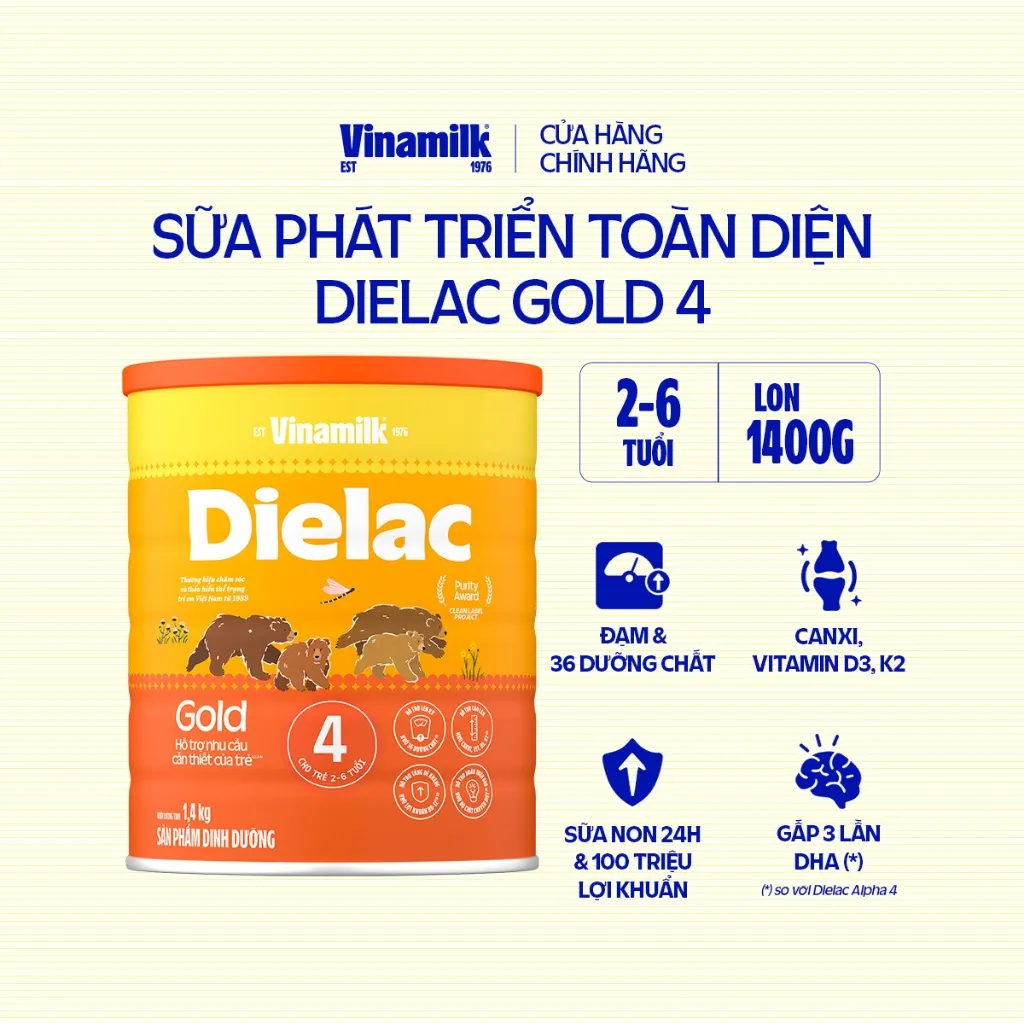 Ảnh Sữa bột Vinamilk Dielac Gold 4 HT 1400g 3