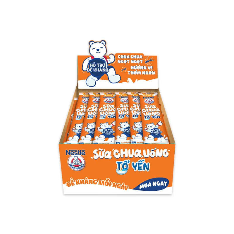 Ảnh Sữa chua tổ yến Nestlé® Yogu Gấu HƯƠNG CAM (thùng 28 gói x 75ml) 1