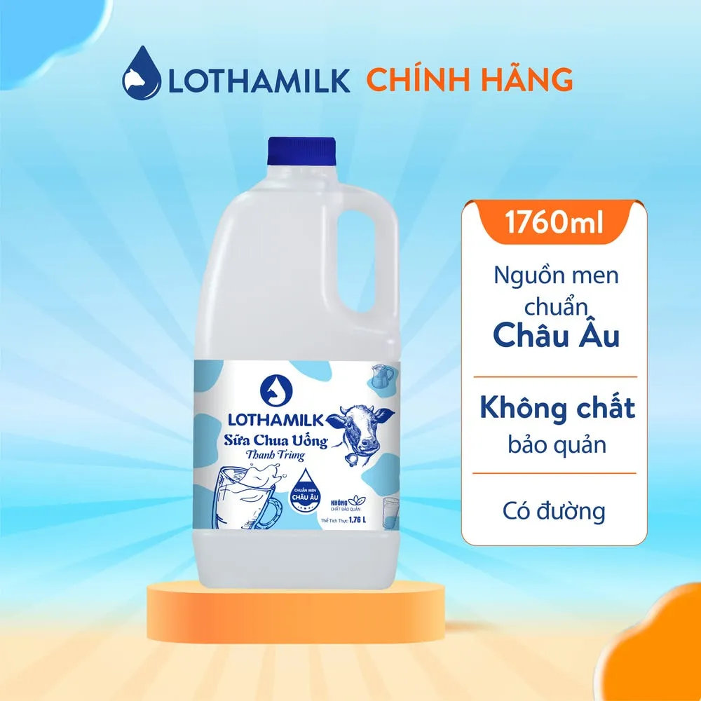 Ảnh Sữa chua uống thanh trùng có đường Lothamilk chai 1760ml 1