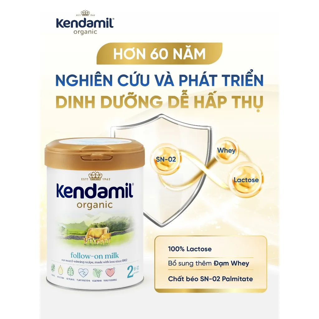 Ảnh Sữa Công Thức Hữu Cơ Kendamil Organic Số 2 (800g) [Link dự phòng] 1