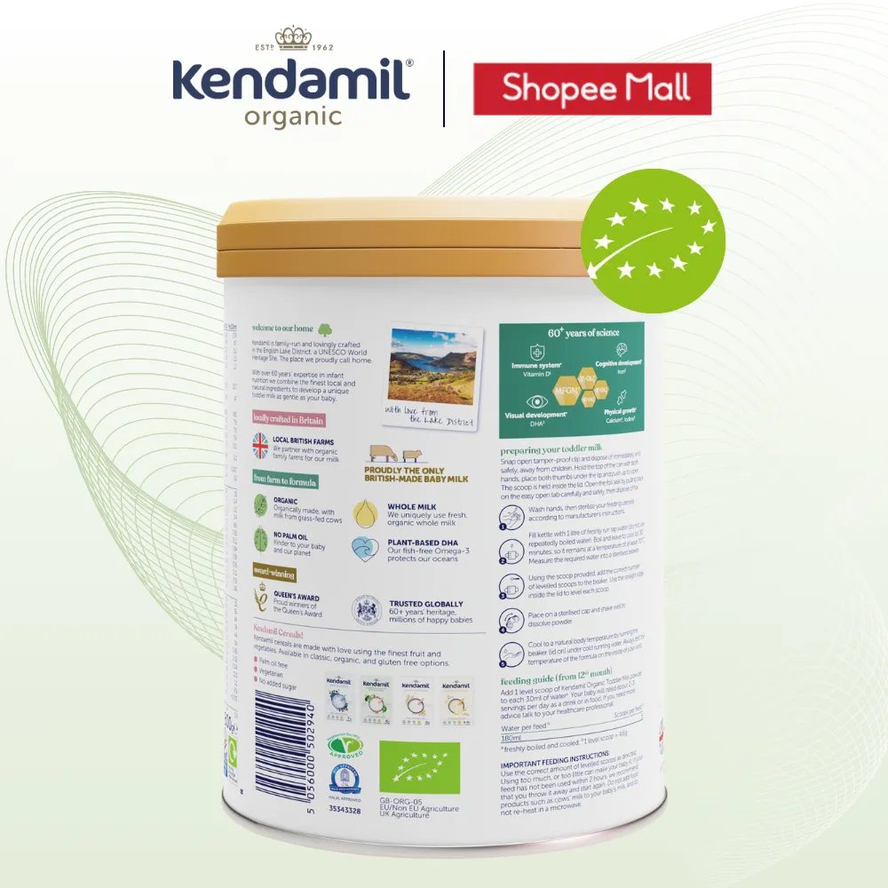 Ảnh Sữa Công Thức Hữu Cơ Kendamil Organic chứa HMOs Số 3 (800g) - Sữa Bột Nguyên Kem Tối ưu Hấp thụ 3