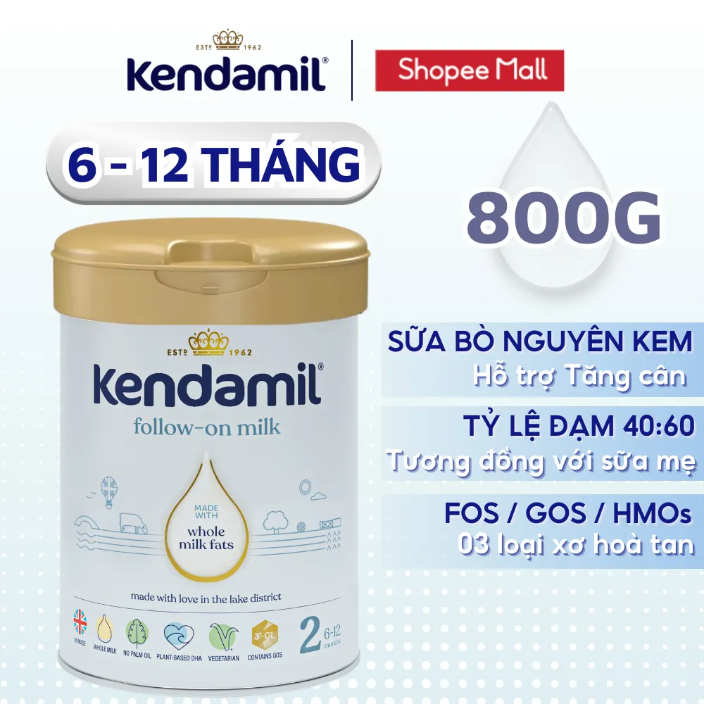 Ảnh Sữa Công Thức Nguyên Kem Kendamil Số 2 (800g) 1