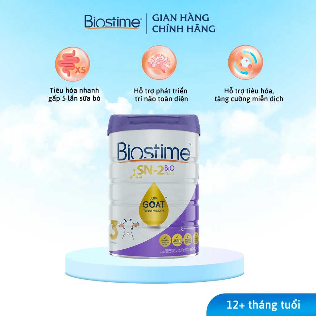 Ảnh Sữa Dê Biostime Sn2 Bio Plus Ultra Goat số 3, cải thiện tiêu hóa tăng cường hấp thu cho bé 800g 4
