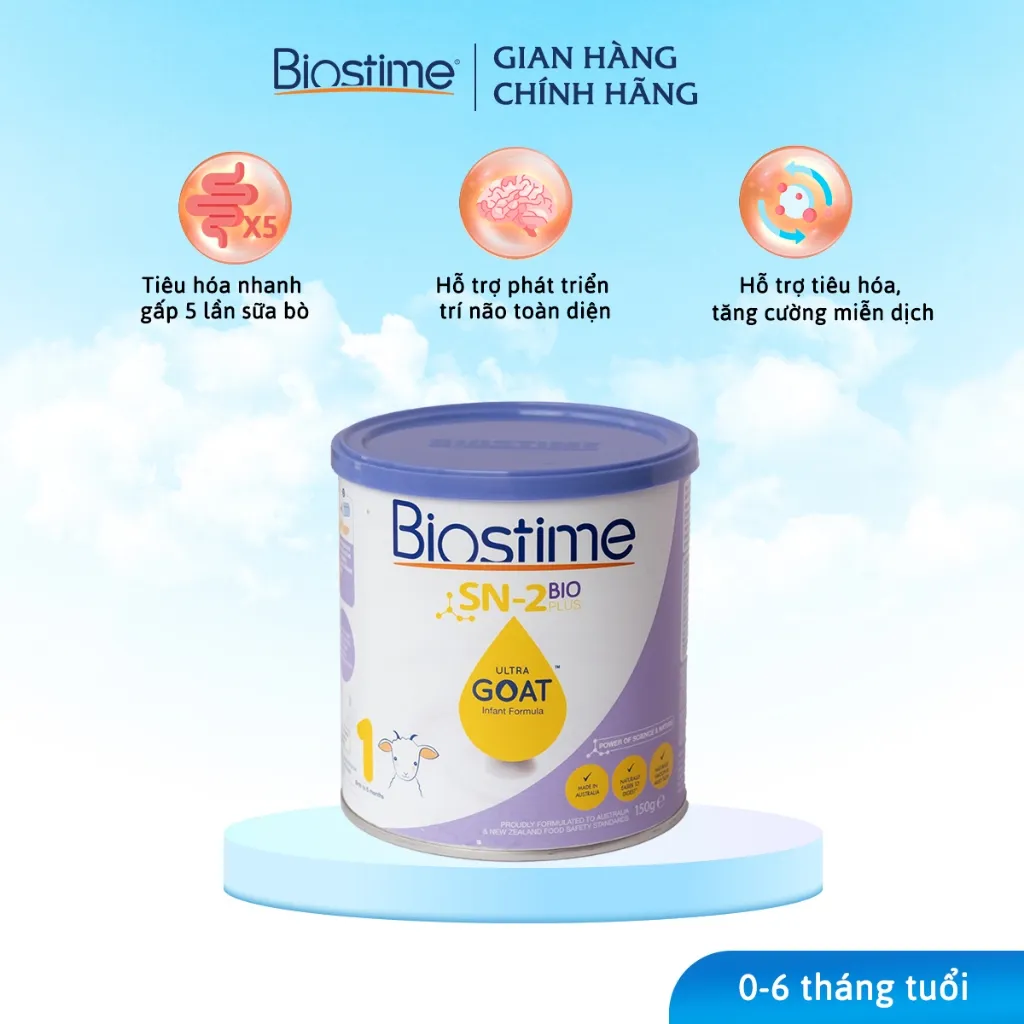 Ảnh Sữa Dê Biostime Ultra Goat Số 1, cải thiện tiêu hóa tăng cường hấp thu cho bé 150g 1
