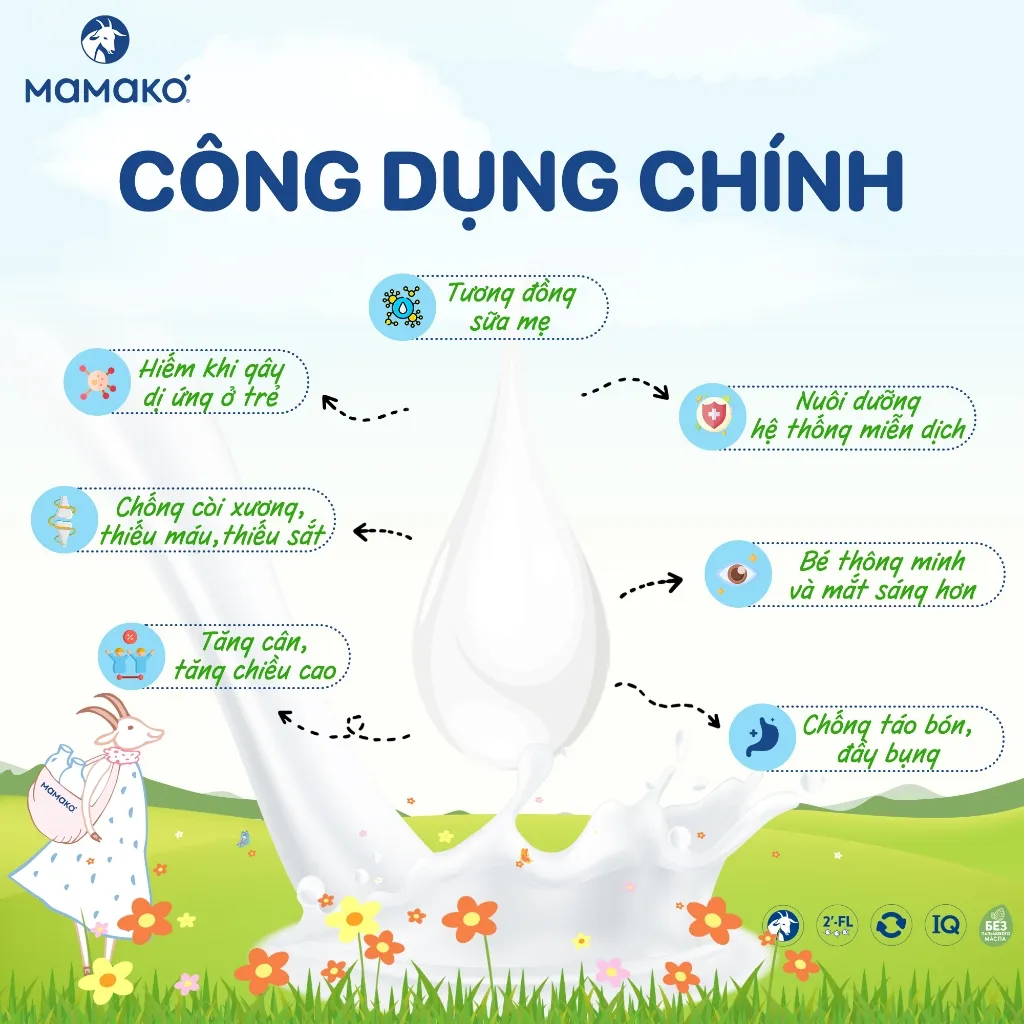 Ảnh Sữa Dê MAMAKO Premium Số 2 hộp 800g, Sữa Công Thức Cho Bé Không Dung Nạp Đạm Bò 4