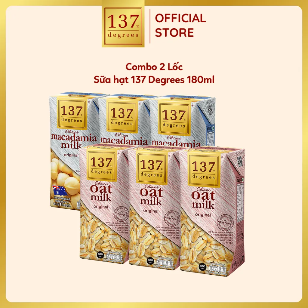 Ảnh Sữa Hạt 137 Degrees Nguyên Chất Không Đường Chính Hãng Thái Lan Dinh Dưỡng  Healthy 1
