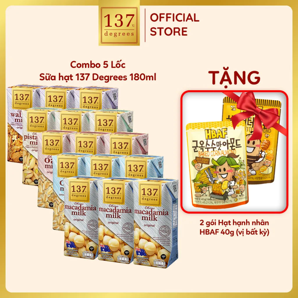 Ảnh Sữa hạt 137 DEGREES Nhiều Vị Lựa Chọn 180ML Dinh Dưỡng Healthy Nhập Khẩu Thái Lan 1