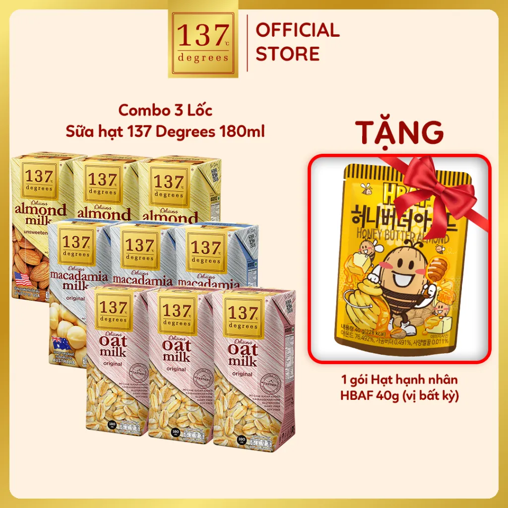 Ảnh Sữa Hạt 137 DEGREES Nhiều Vị Lựa Chọn 180ML Dinh Dưỡng Healthy Chính Hãng 1