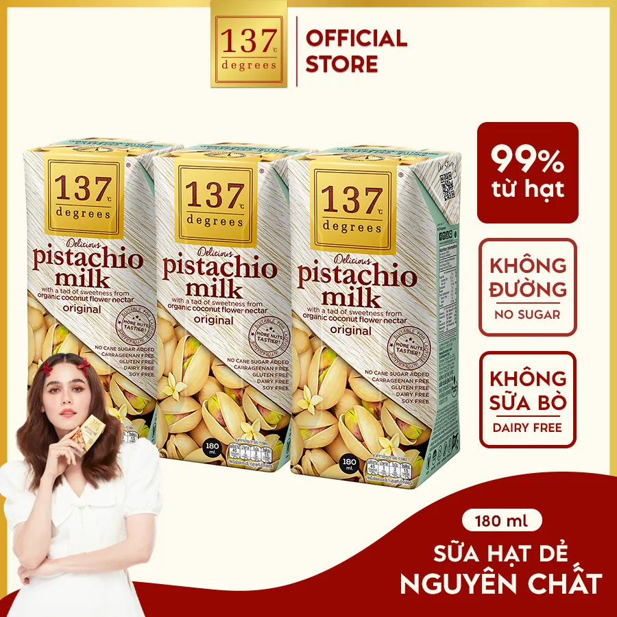 Ảnh Sữa Hạt Dẻ Cười Nguyên Chất 137 DEGREES Ngọt Tự Nhiên Từ Mật Hoa Dừa (Không Đường) 2