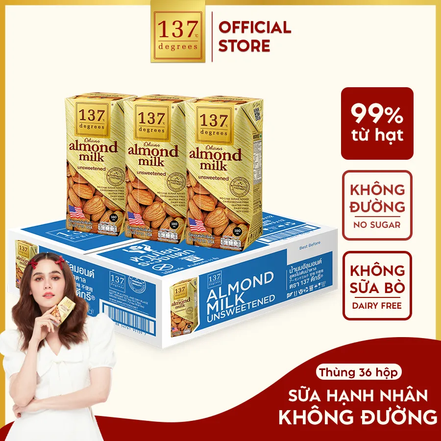 Ảnh Sữa Hạt Hạnh Nhân Không Ngọt 137 Degrees Chính Hãng Thái Lan Dinh Dưỡng Healthy 2