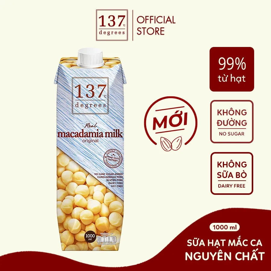 Ảnh Sữa Hạt Mắc Ca Nguyên Chất 137 DEGREES Ngọt Tự Nhiên Từ Mật Hoa Dừa (Không Đường) Healthy 2