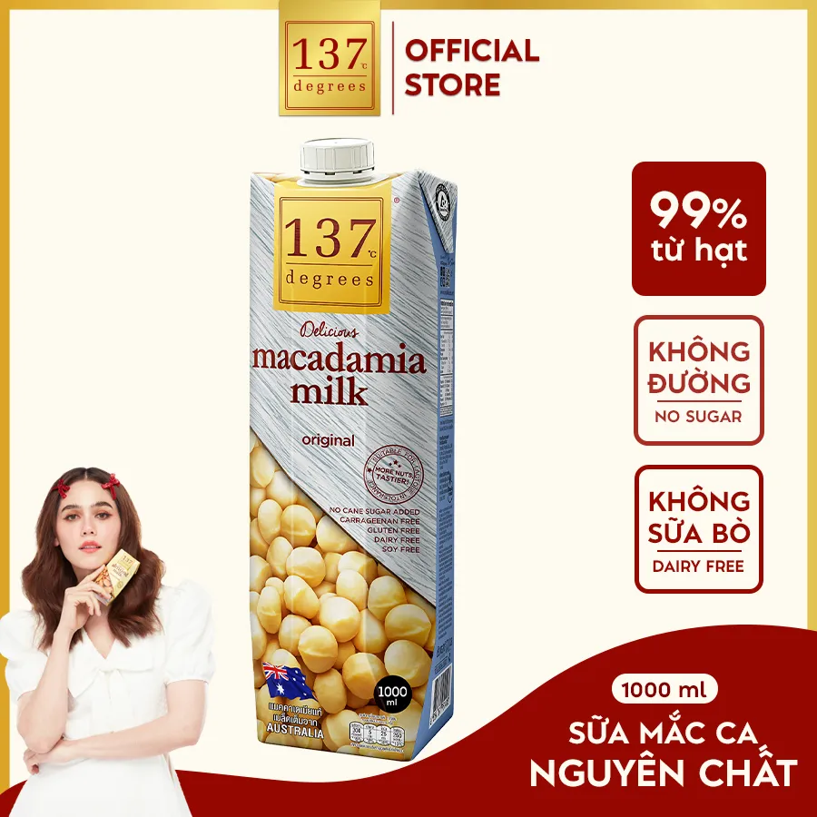 Ảnh Sữa Hạt Mắc Ca Nguyên Chất 137 DEGREES Ngọt Tự Nhiên Từ Mật Hoa Dừa (Không Đường) Healthy 3