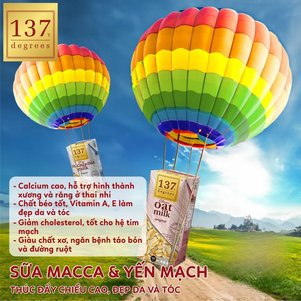 Ảnh Sữa Hạt Nguyên Chất 137 DEGREES Không Ngọt (Không Đường) Thái Lan, Dinh Dưỡng, Healthy, Nhiều Vị 4