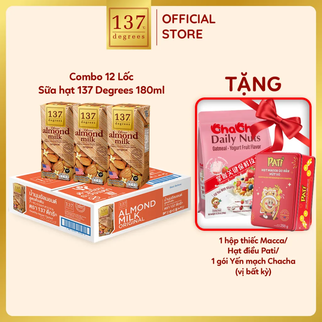 Ảnh Sữa Hạt Nguyên Chất 137 Degrees 180ML Dinh Dưỡng Nhập Khẩu Thái Lan Healthy 1