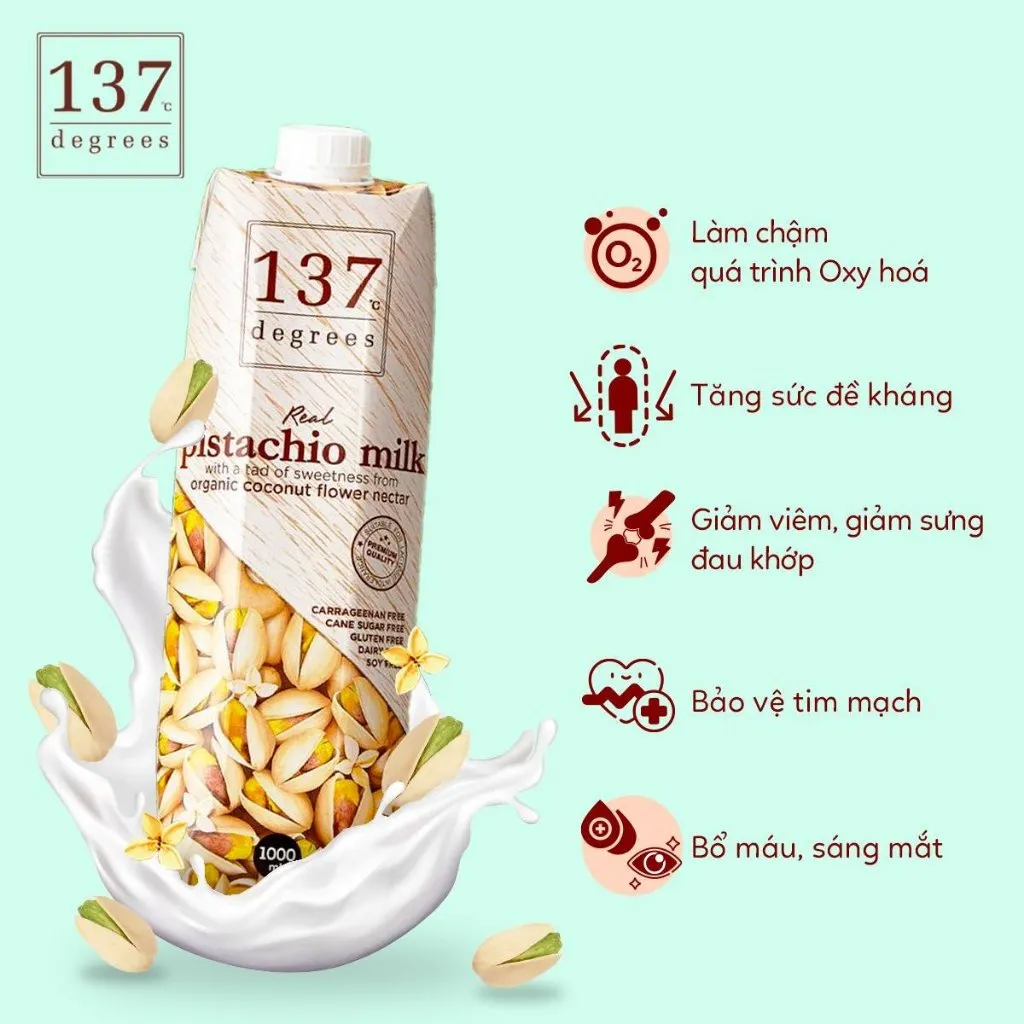 Ảnh Sữa Hạt Nguyên Chất 137 DEGREES Có Vị Ngọt Từ Mật Hoa Dừa (Không Đường) Healthy Dinh Dưỡng Thái Lan 4