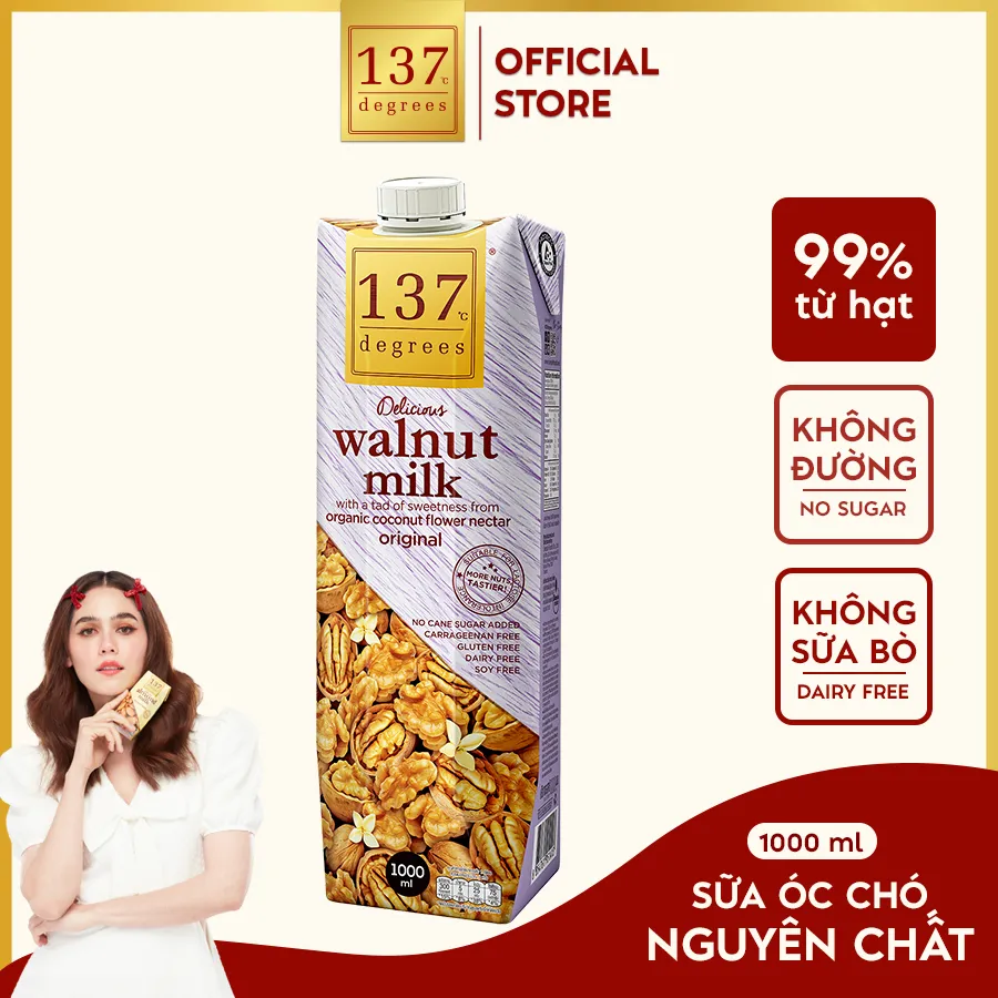 Ảnh Sữa Hạt Óc Chó Nguyên Chất 137 DEGREES Có Vị Ngọt Từ Mật Hoa Dừa Healthy Không Đường 2