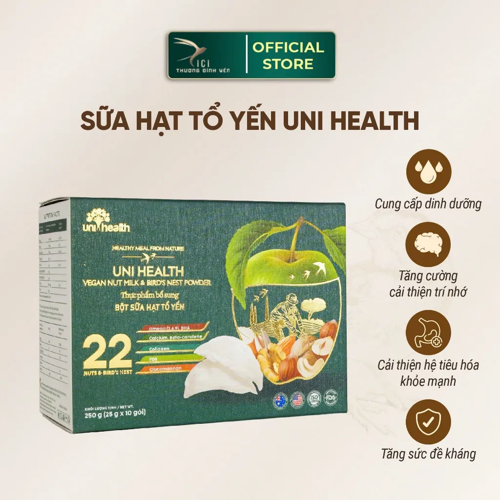 Ảnh Sữa Hạt Tổ Yến CiCi Thượng Đỉnh Yến Hộp 10 Gói Gồm 21 Loại Hạt Dinh Dưỡng và 4 Thảo Dược Quý Chứa Yến Thật Nguyên Chất 3