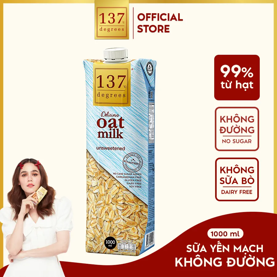 Ảnh Sữa Hạt Yến Mạch Nguyên Chất 137 DEGREES Không Ngọt (Không Đường) Healthy 3