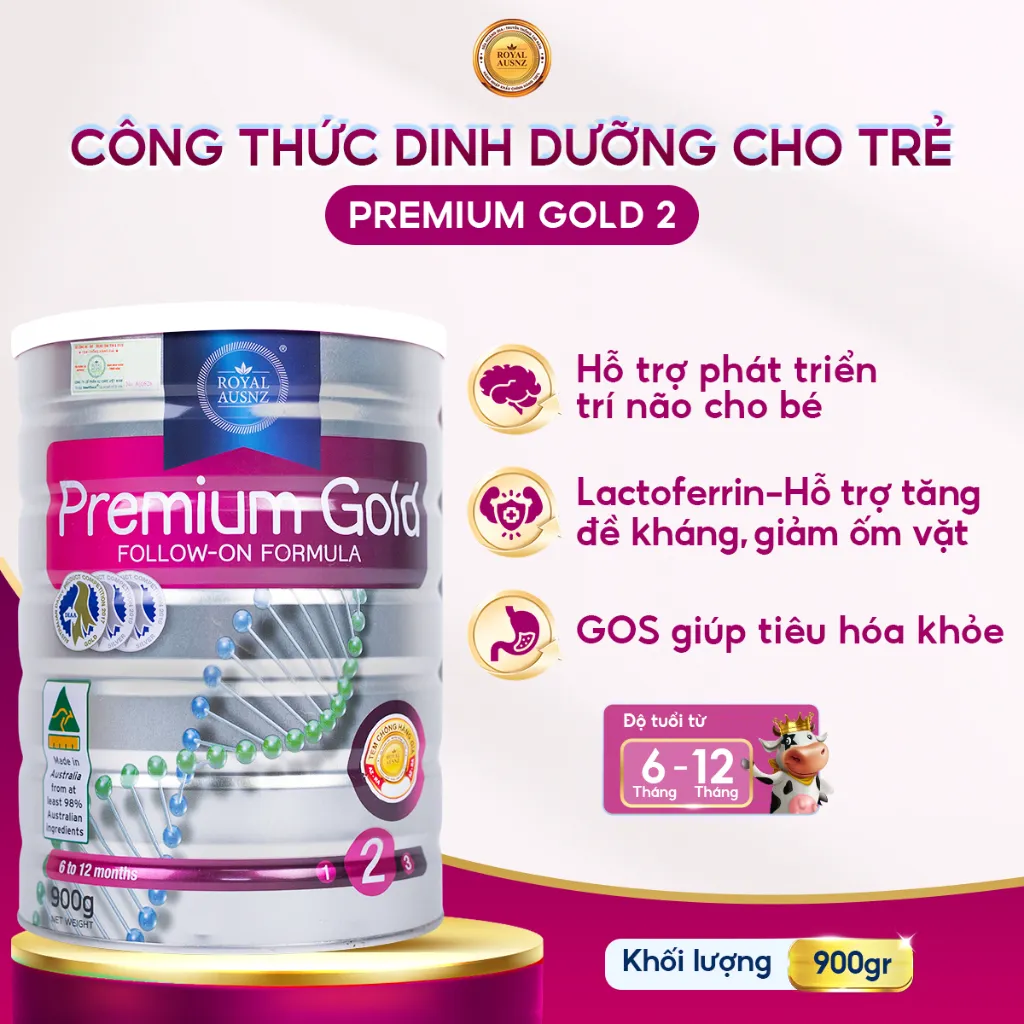 Ảnh Sữa Hoàng Gia Úc Premium Gold Số 1,2,3 ROYAL AUSNZ Hộp 900g 3