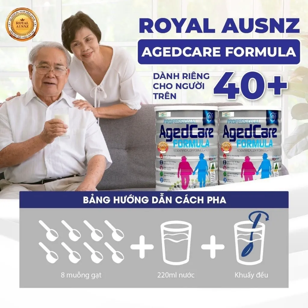 Ảnh Sữa Hoàng Gia Úc Royal Ausnz AGED CARE FORMULA Dành Cho Người Cho Người Trên 40 Tuổi Hộp 900g 2