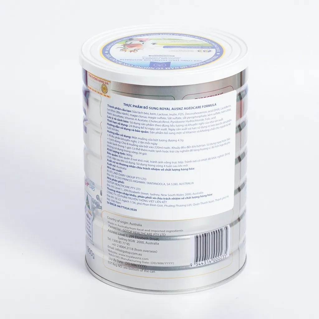 Ảnh Sữa Hoàng Gia Úc Royal Ausnz AGED CARE FORMULA Dành Cho Người Cho Người Trên 40 Tuổi Hộp 900g 3