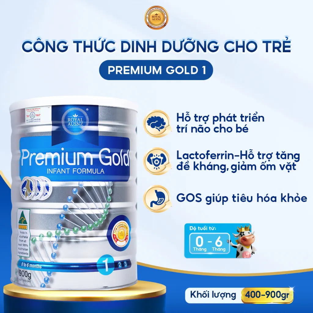 Ảnh Sữa Hoàng Gia Úc ROYAL AUSNZ Premium Gold 1 Hộp 400g - 900g 1