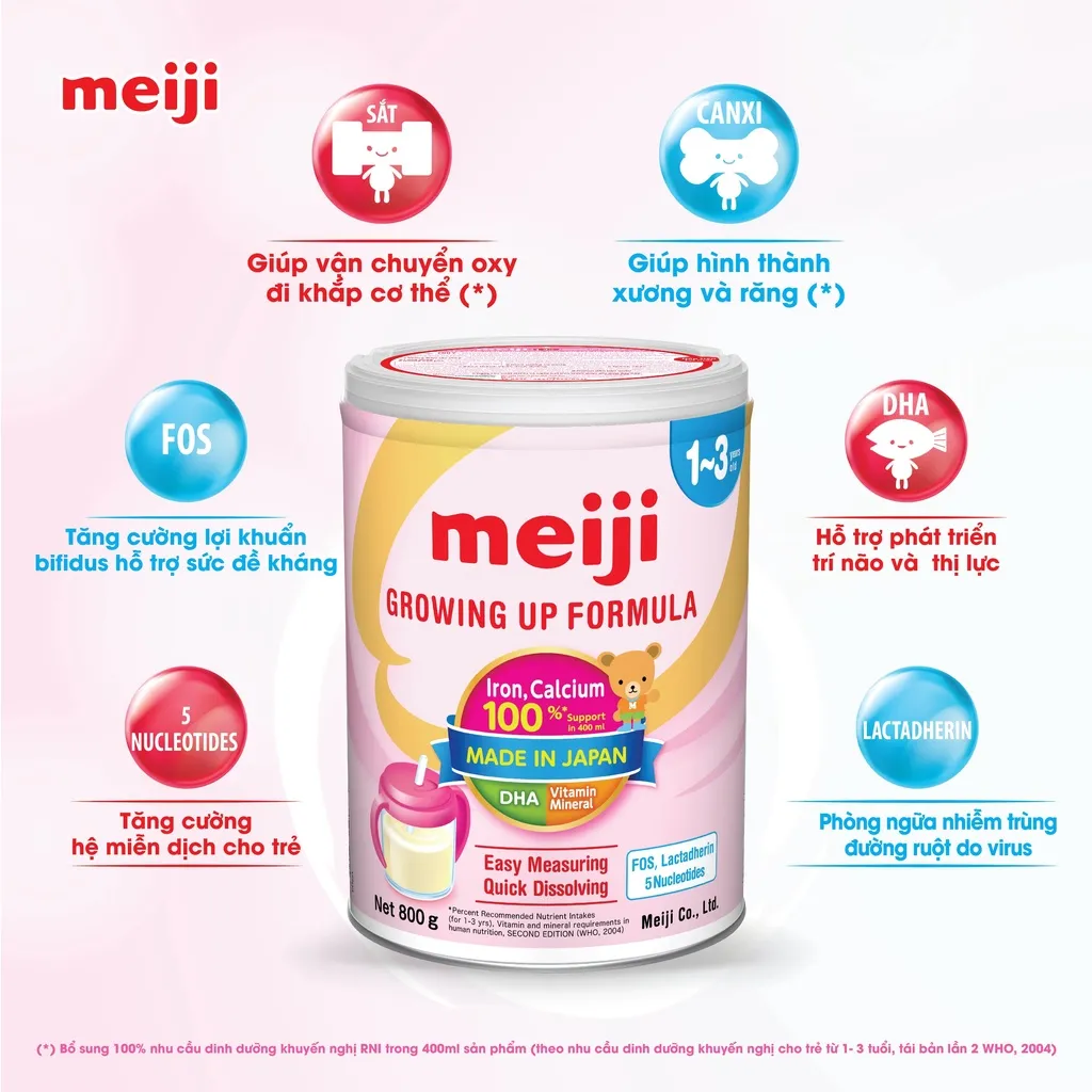 Ảnh Sữa Meiji Growing up Formula cho bé từ 12-36 tháng 800g 3