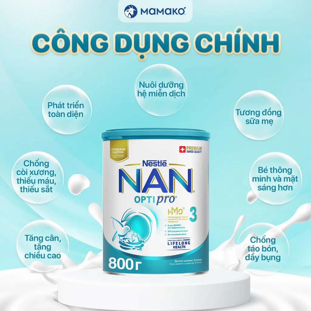 Ảnh Sữa Nan Nga 3  HMO Optipro  Mamako Bổ Sung Dinh Dưỡng Cho Bé Hộp 800g 2