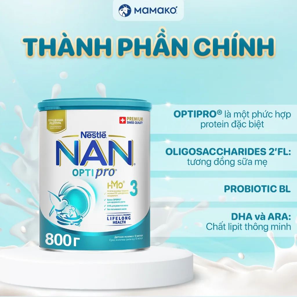 Ảnh Sữa Nan Nga 3  HMO Optipro  Mamako Bổ Sung Dinh Dưỡng Cho Bé Hộp 800g 3